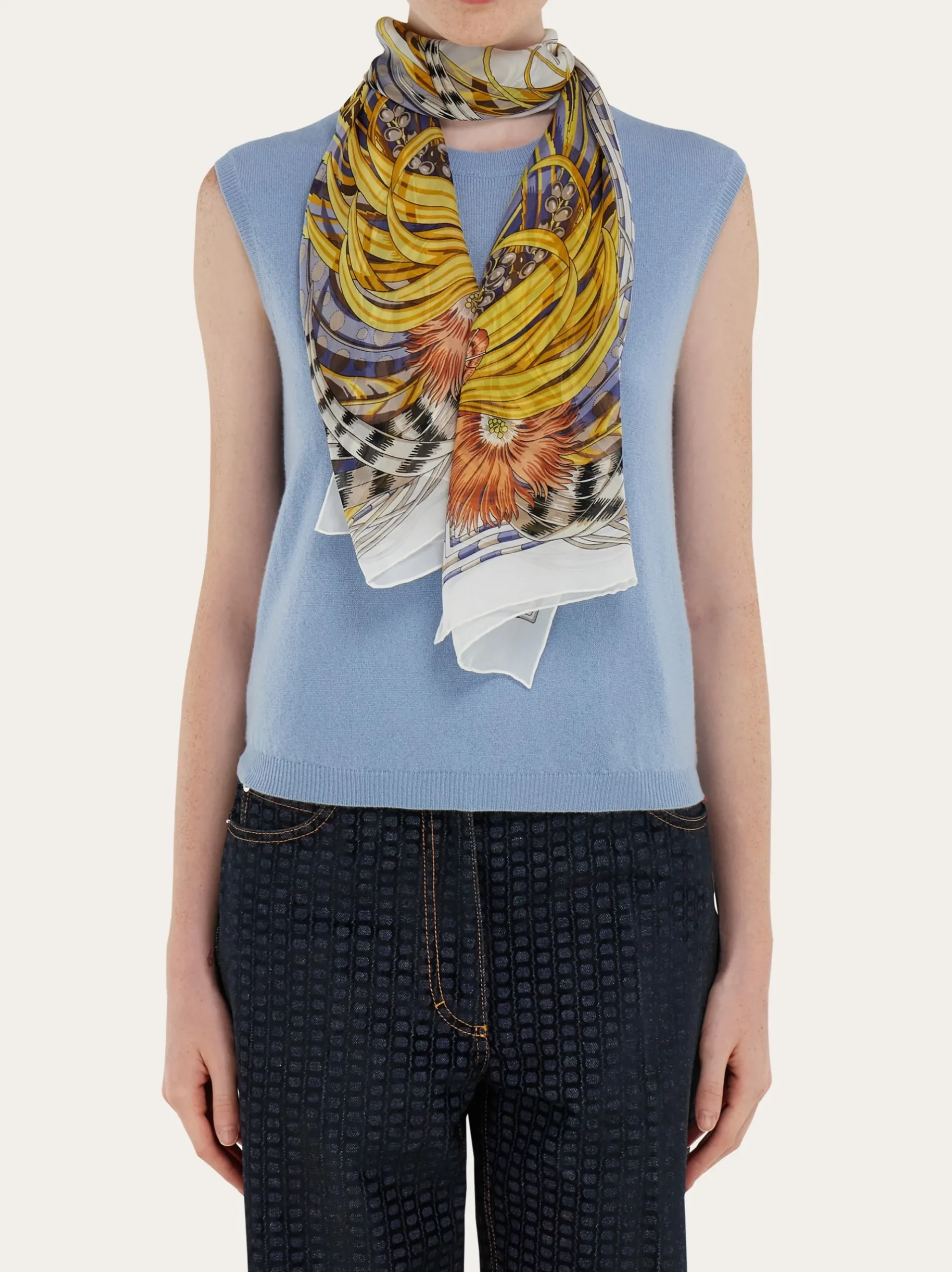 Rooster print silk scarf - Women