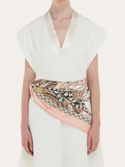 Rooster print silk scarf - Women