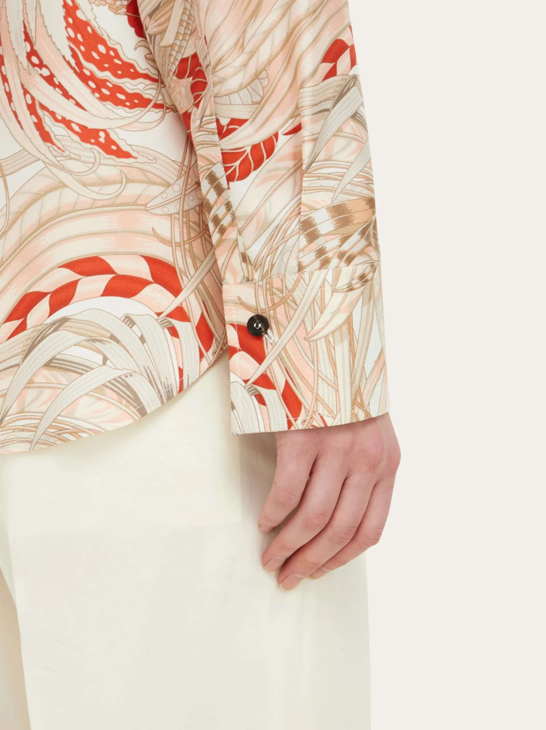 Rooster print silk twill shirt - Women