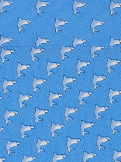 Shark print silk tie - Men