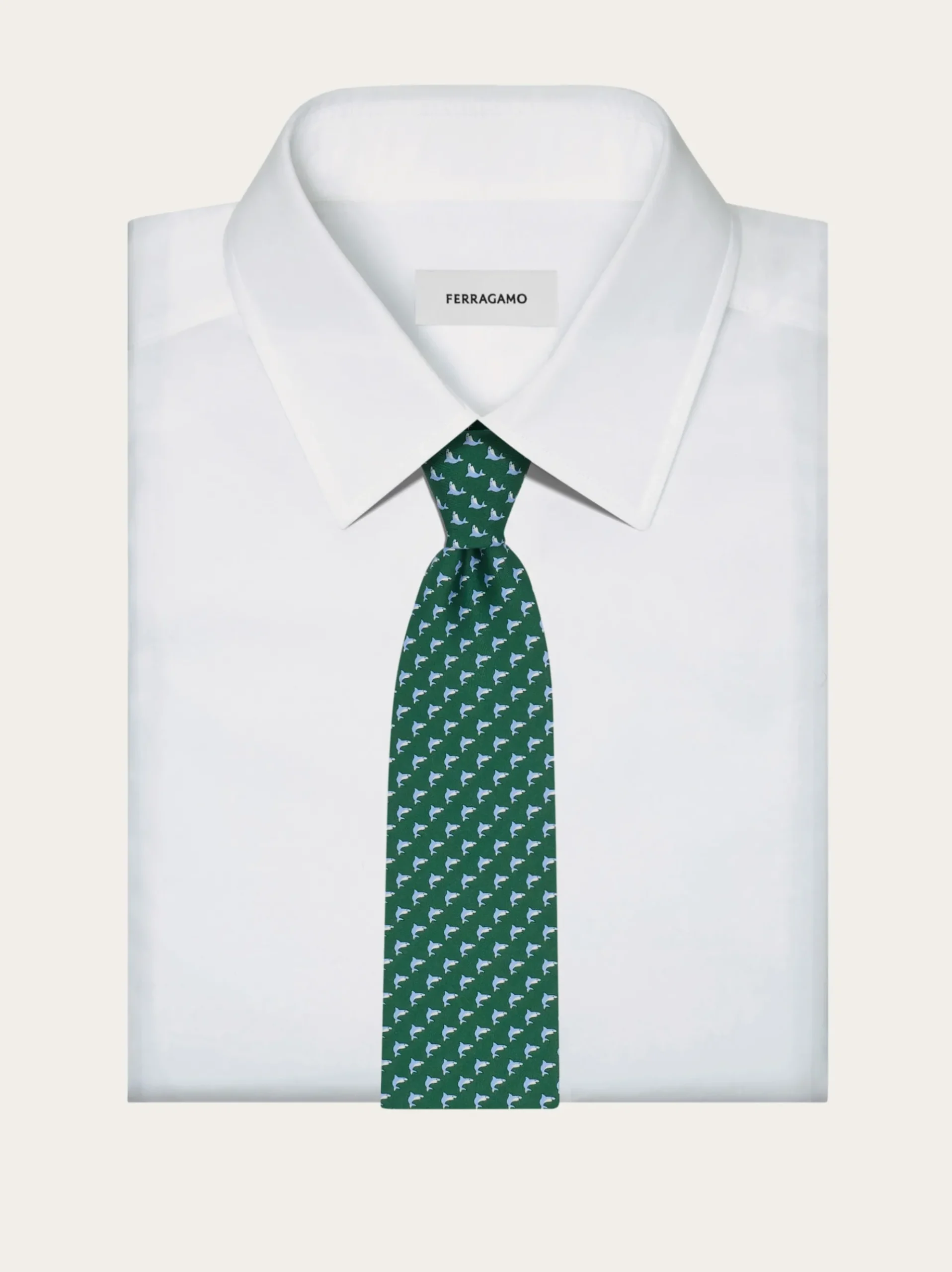 Shark print silk tie - Men