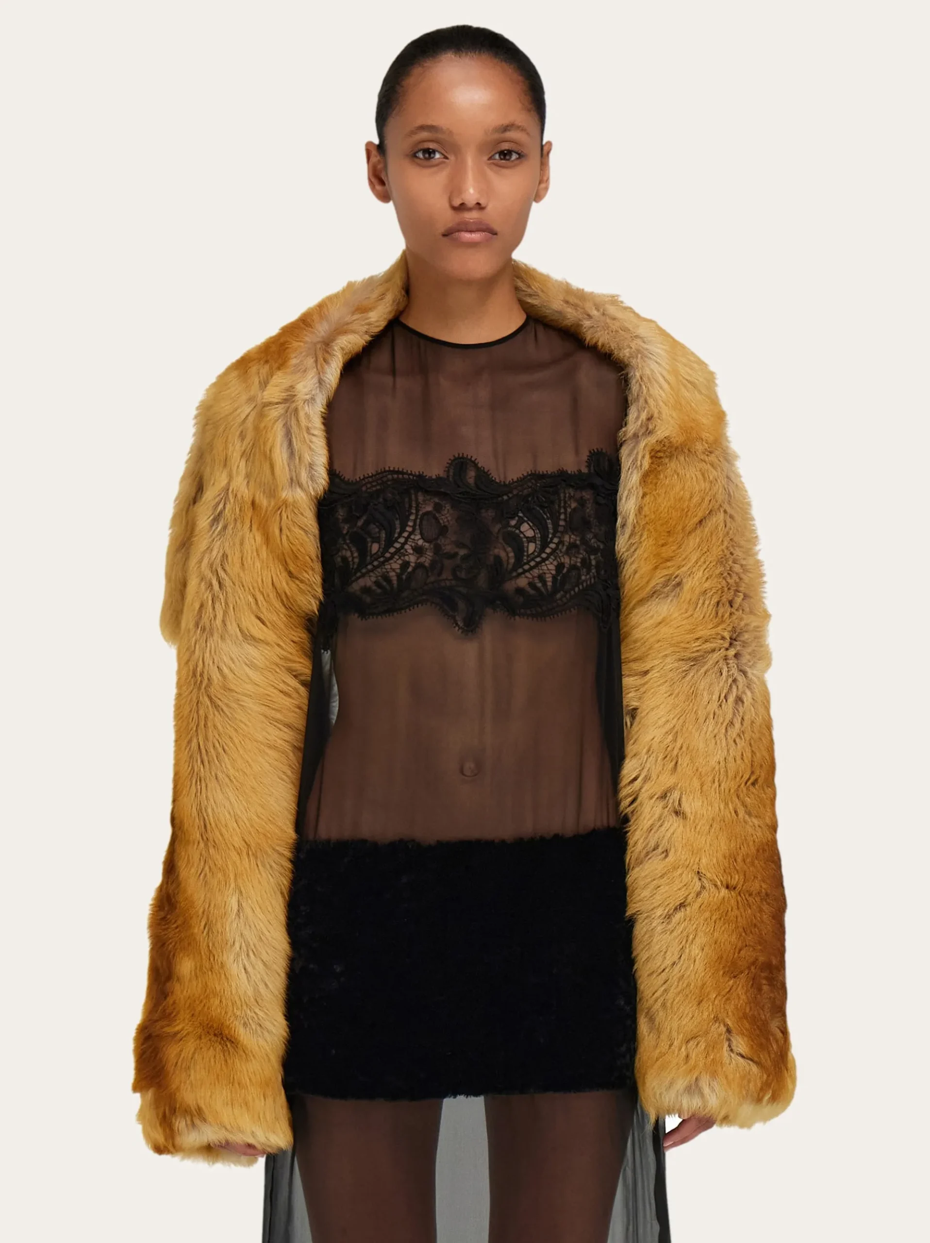 Shearling bolero coat - Women