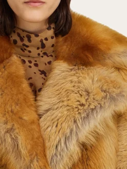 Shearling coat with wool inlay - Women