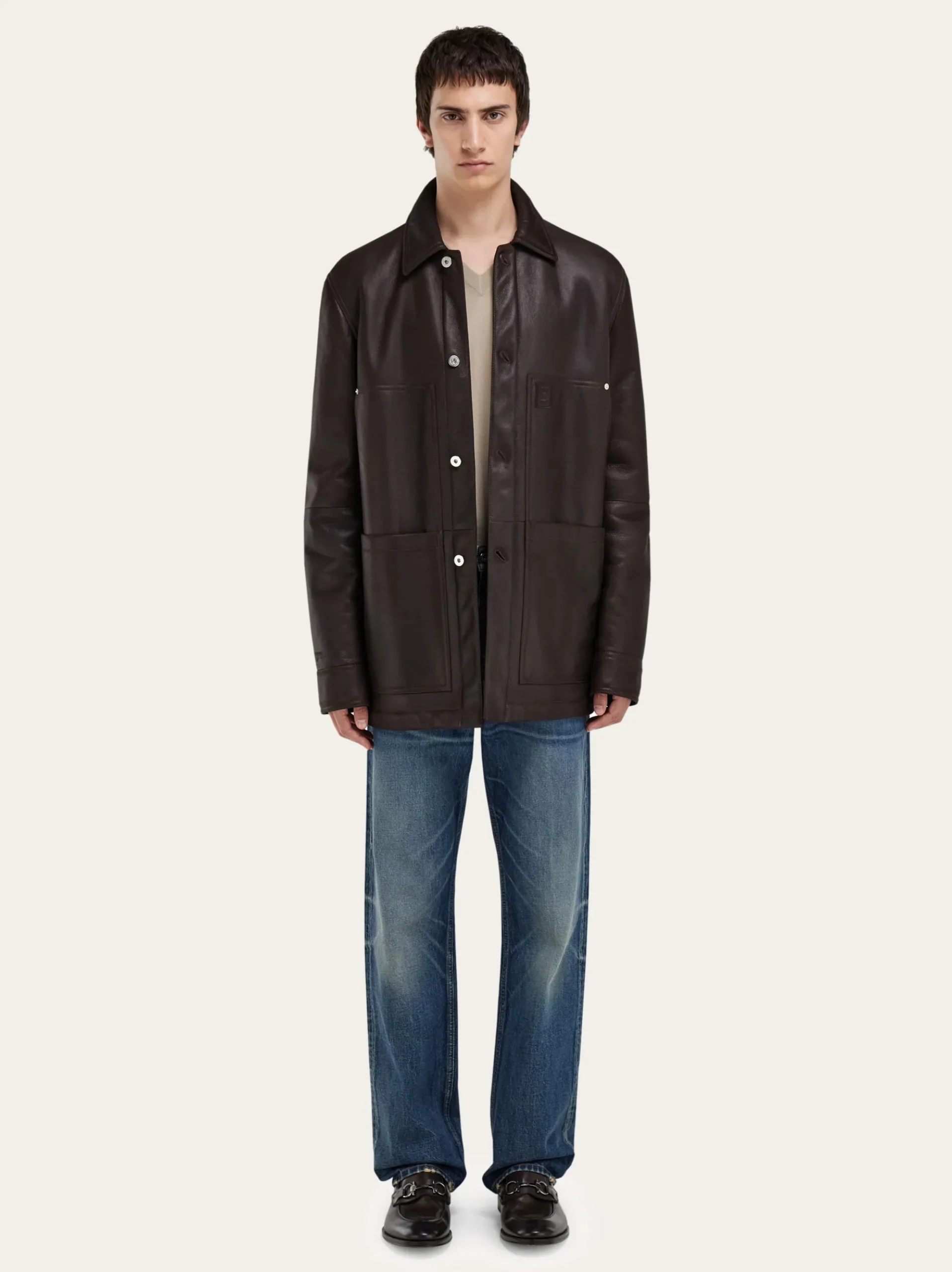 Sheepskin leather blouson - Men