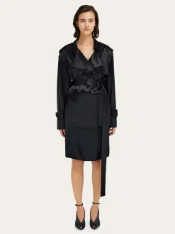 Short satin trench - Women