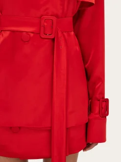 Short satin trench - Women