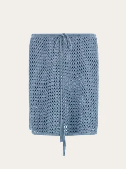 Short skirt with open weave knit - Women