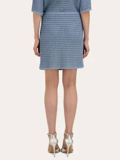 Short skirt with open weave knit - Women