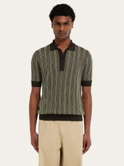 Short sleeve knitted polo - Men