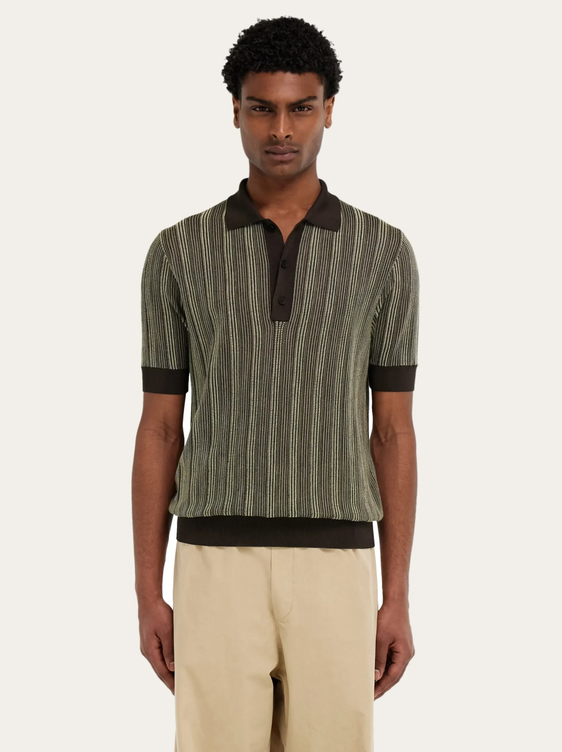 Short sleeve knitted polo - Men