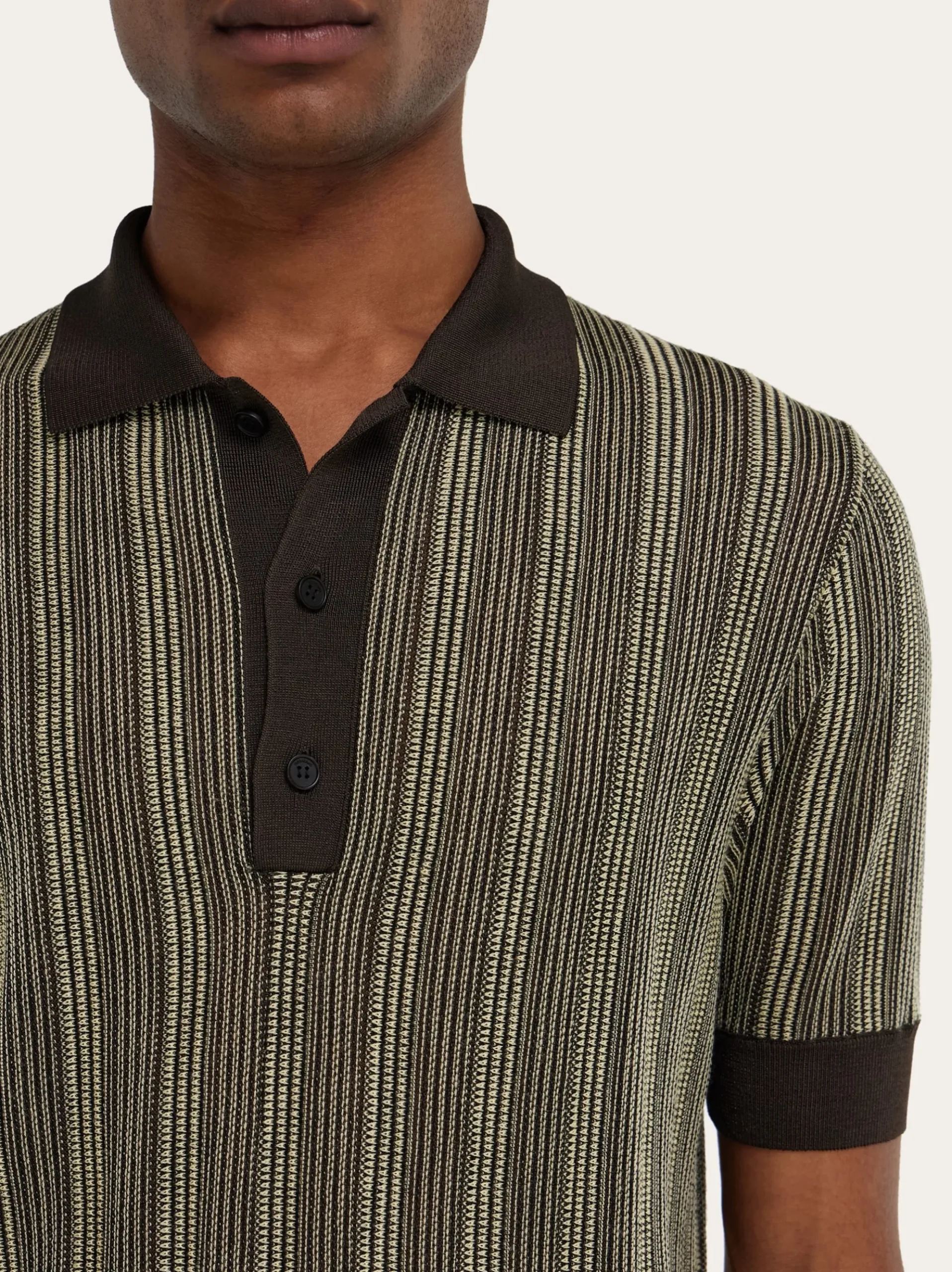 Short sleeve knitted polo - Men