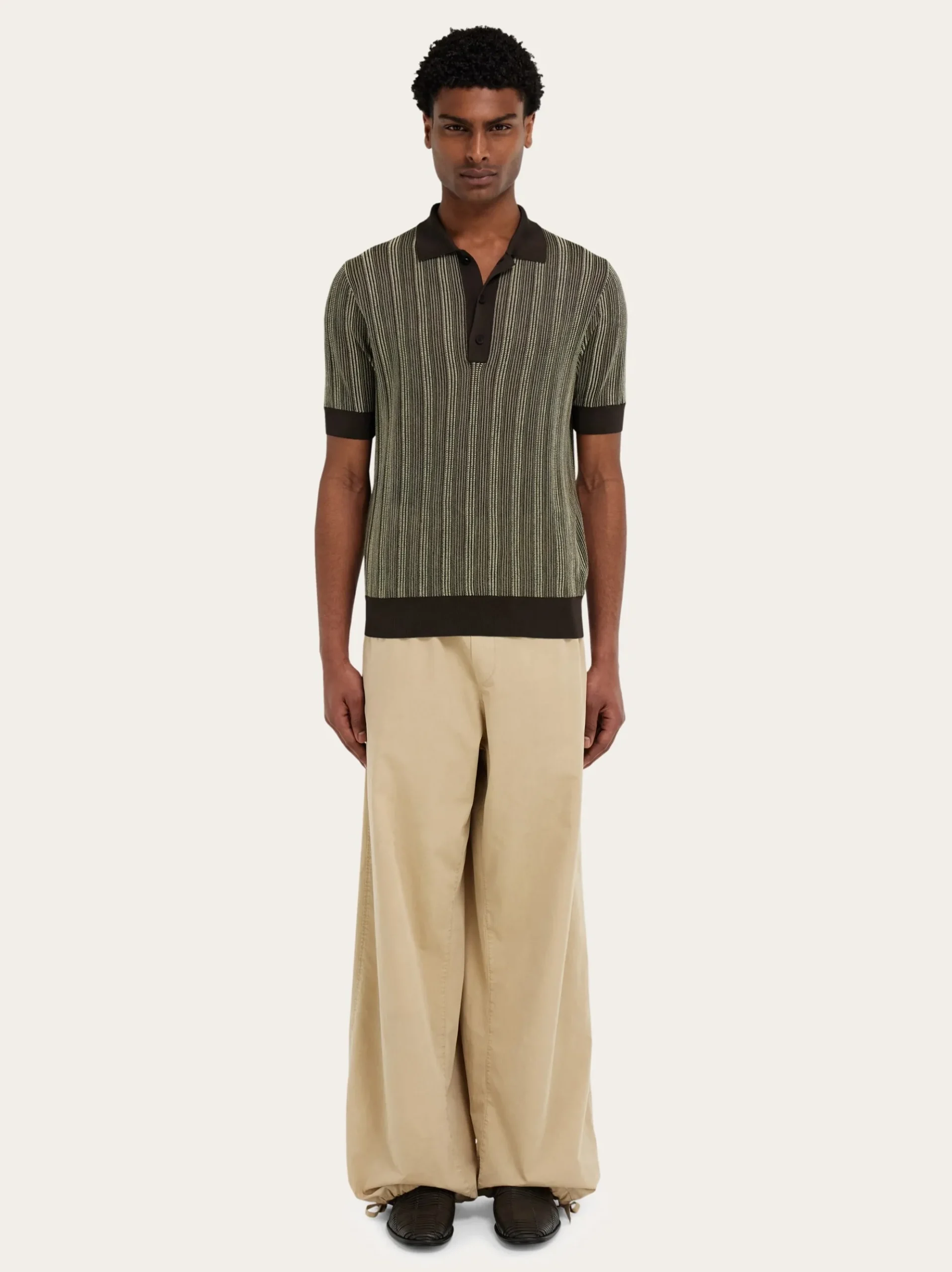 Short sleeve knitted polo - Men