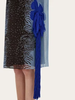 Silk dress with flower detail - Women