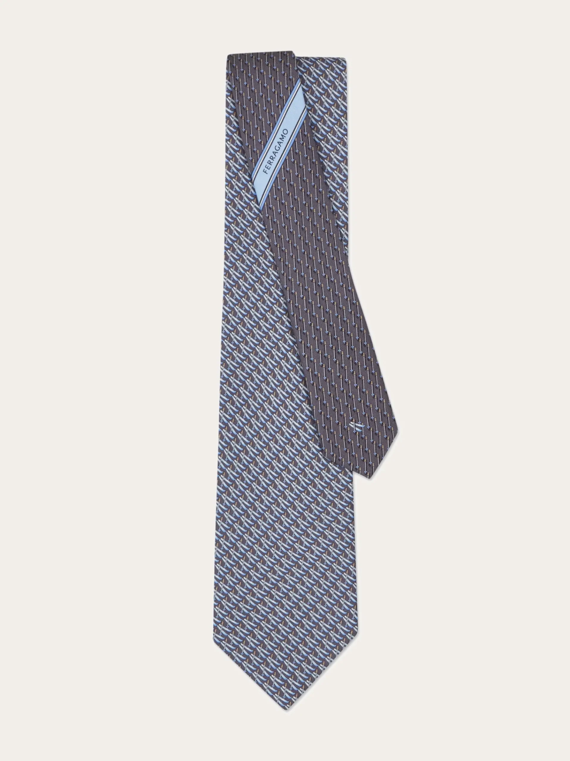 Ski print silk tie - Men