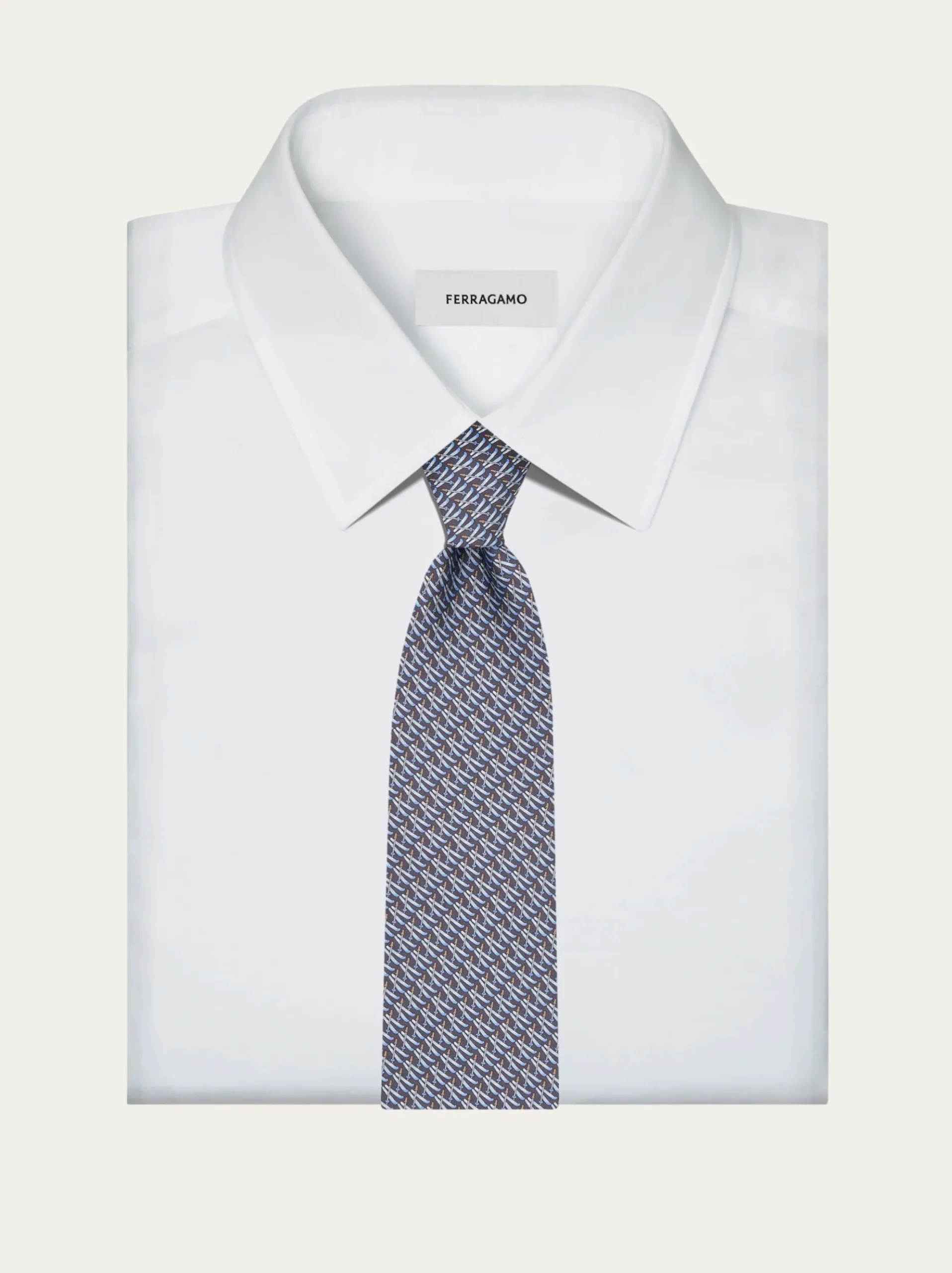 Ski print silk tie - Men