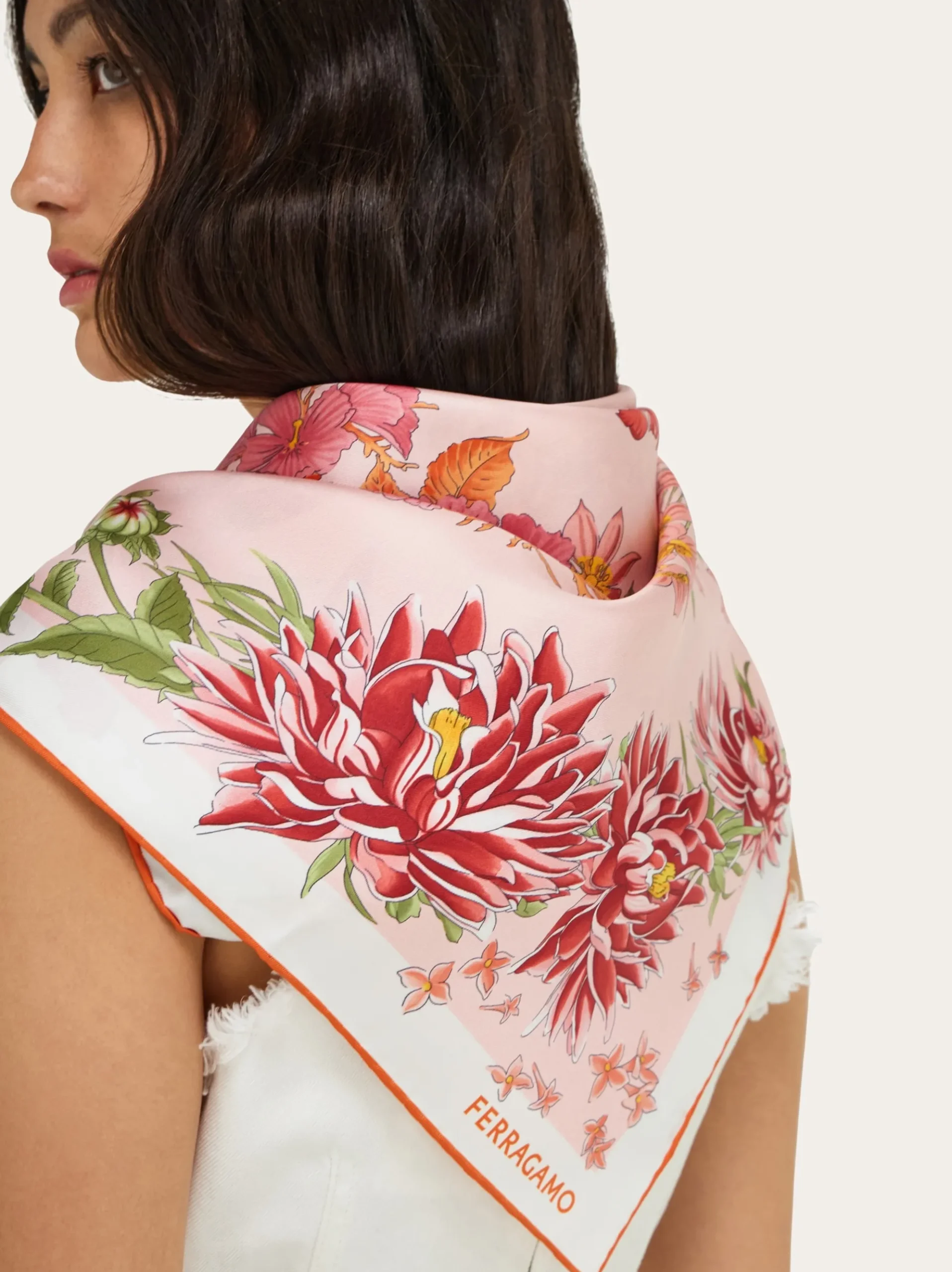 Spring print silk scarf - Women