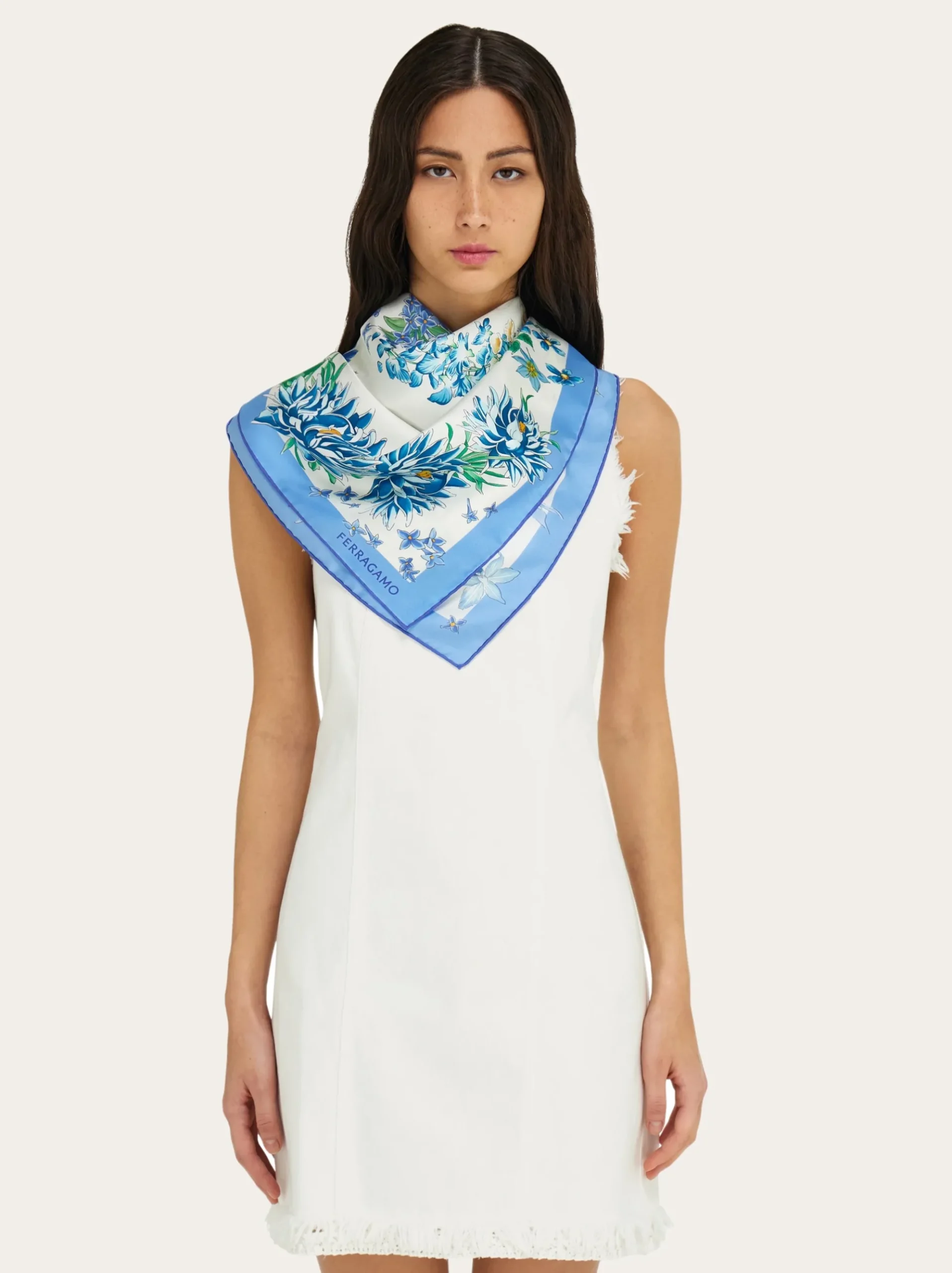 Spring print silk scarf - Women