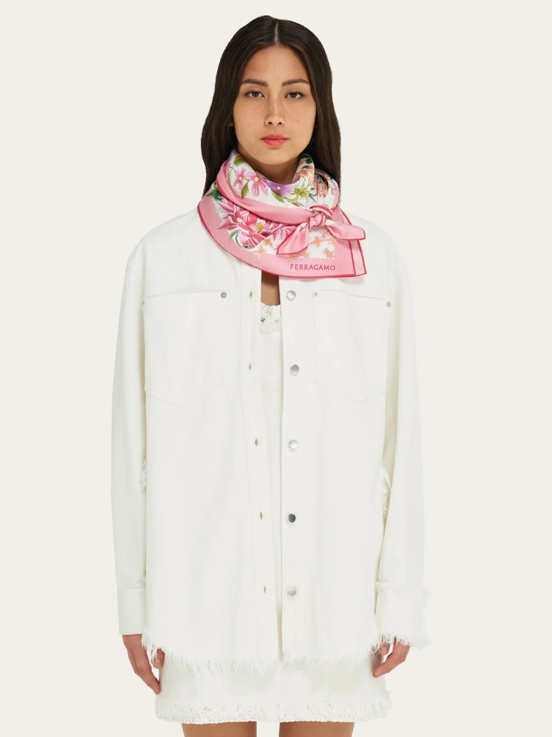 Spring print silk scarf - Women