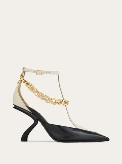 S-shaped heel pump with Gancini chain - Women