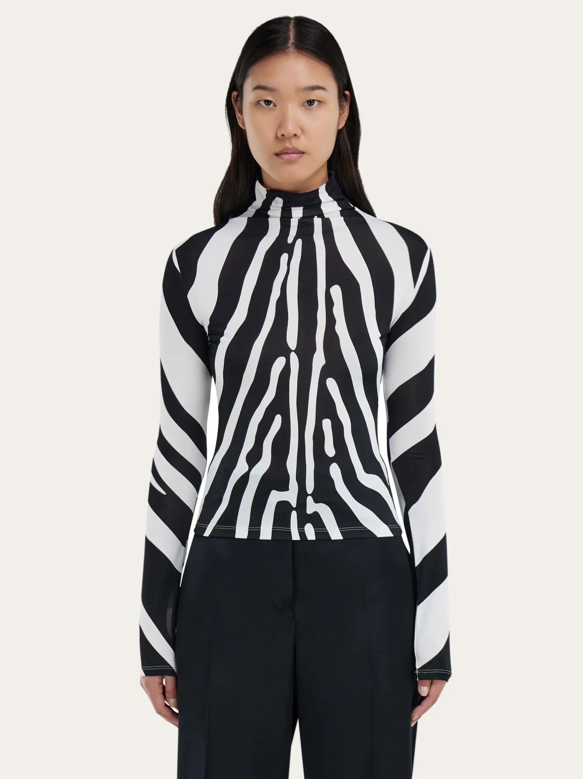 Stretch jersey turtleneck - Women