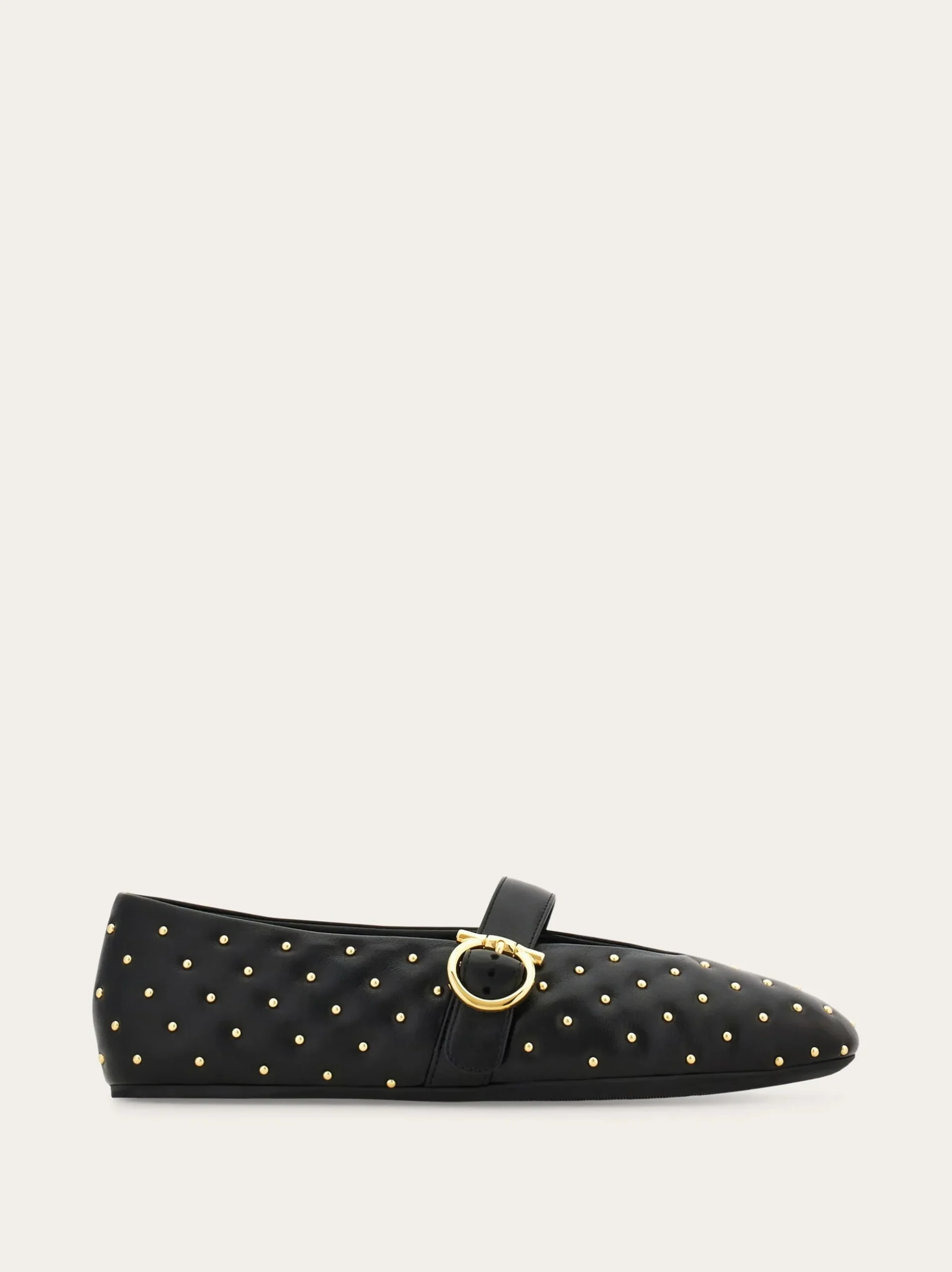 Studded Gancini buckle ballet flat - Women