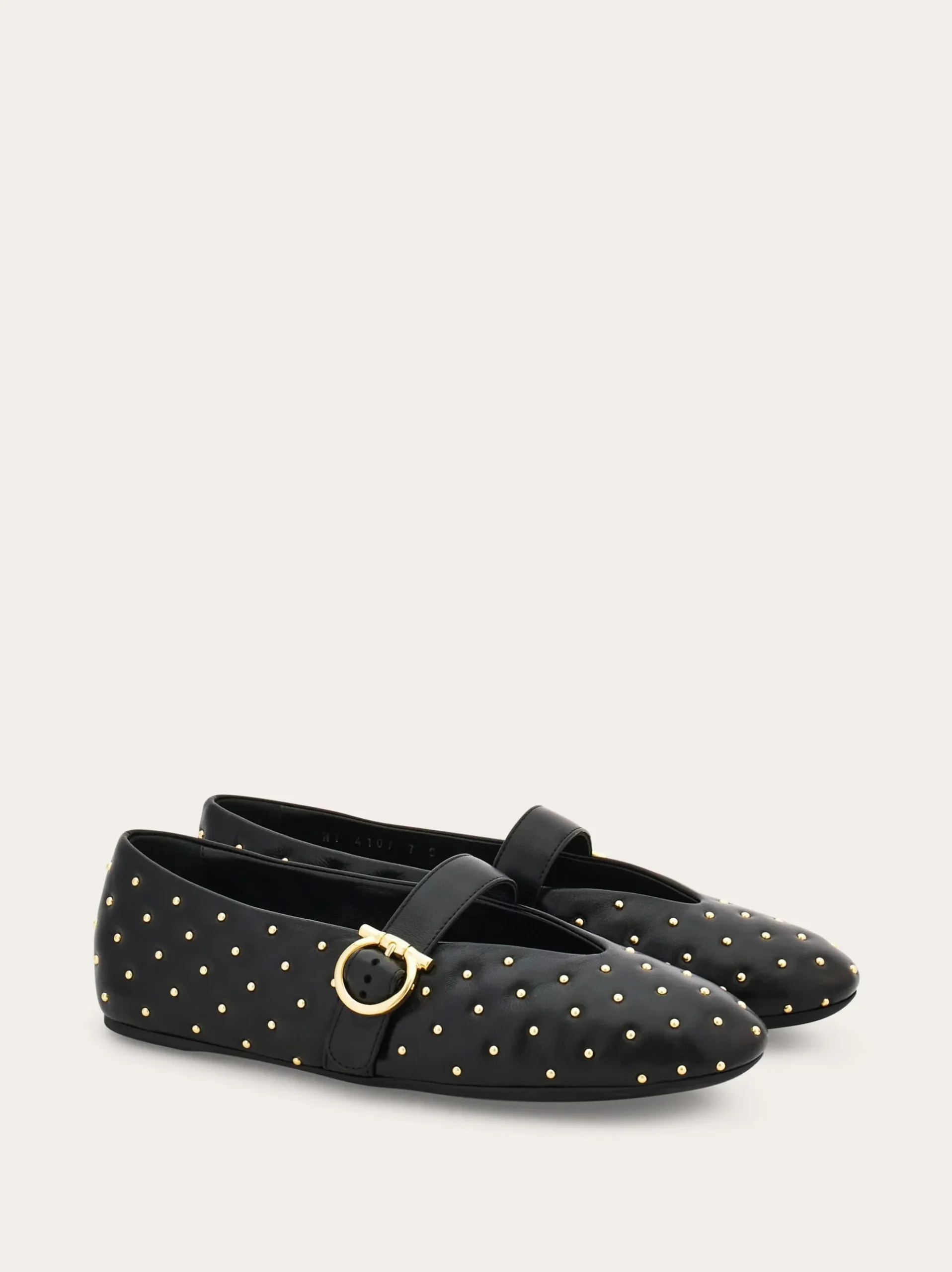 Studded Gancini buckle ballet flat - Women