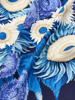 Sunflower print silk scarf - Women