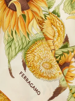 Sunflower print silk scarf - Women