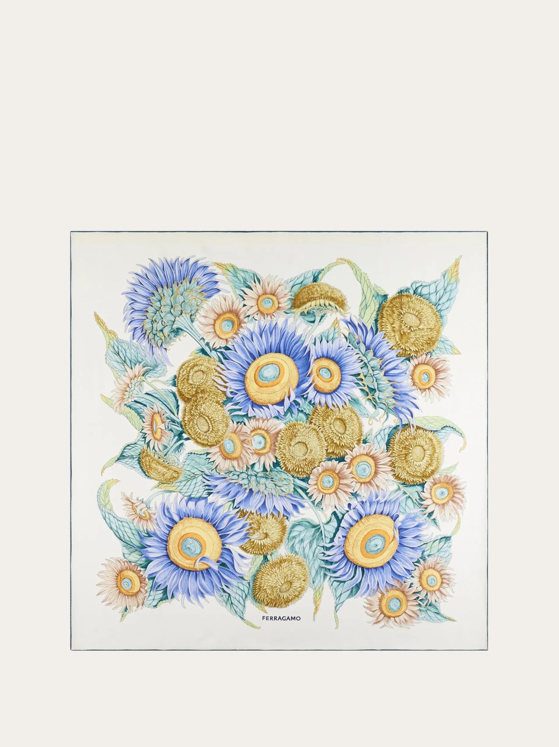 Sunflower print silk scarf - Women