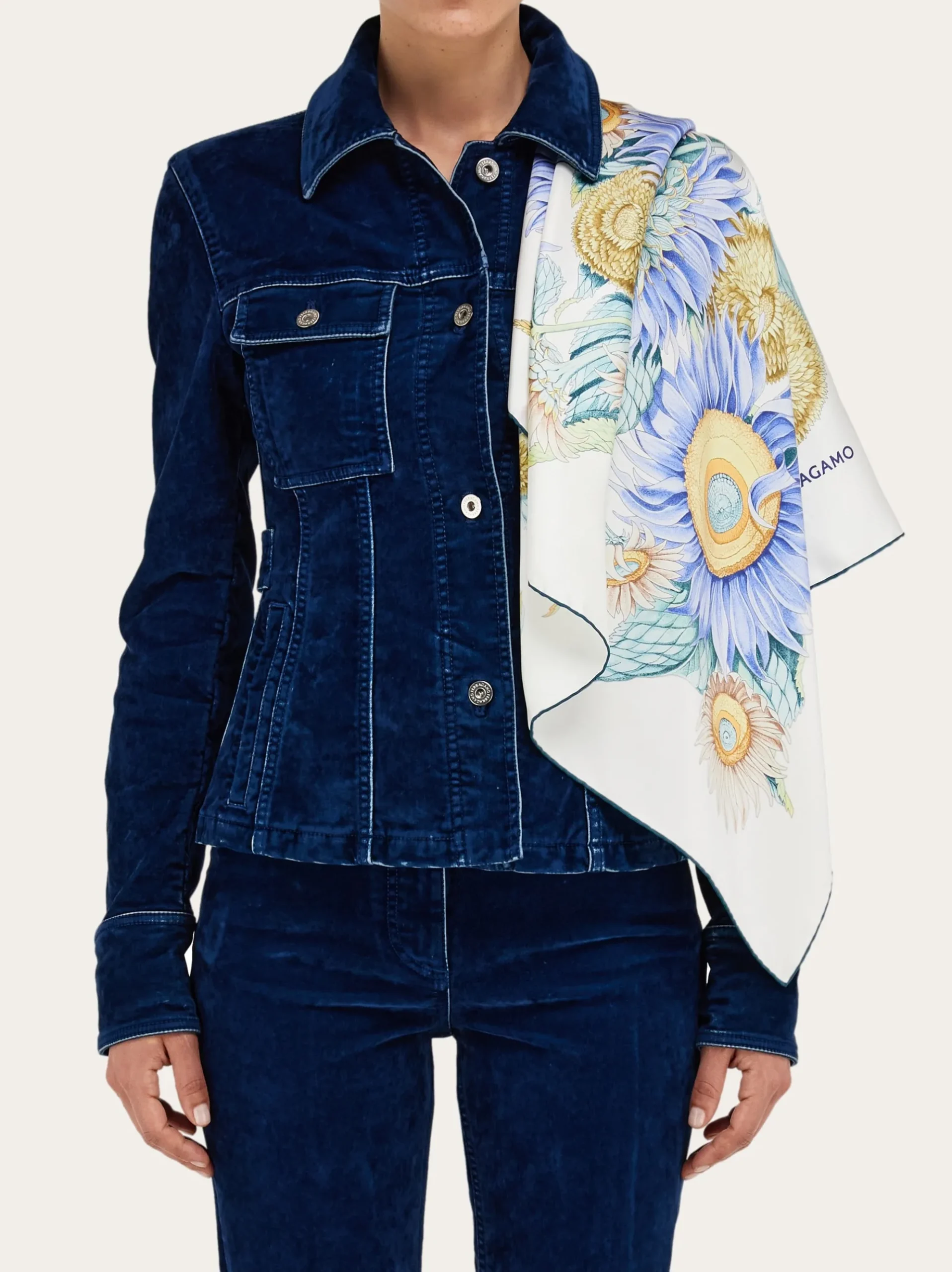 Sunflower print silk scarf - Women