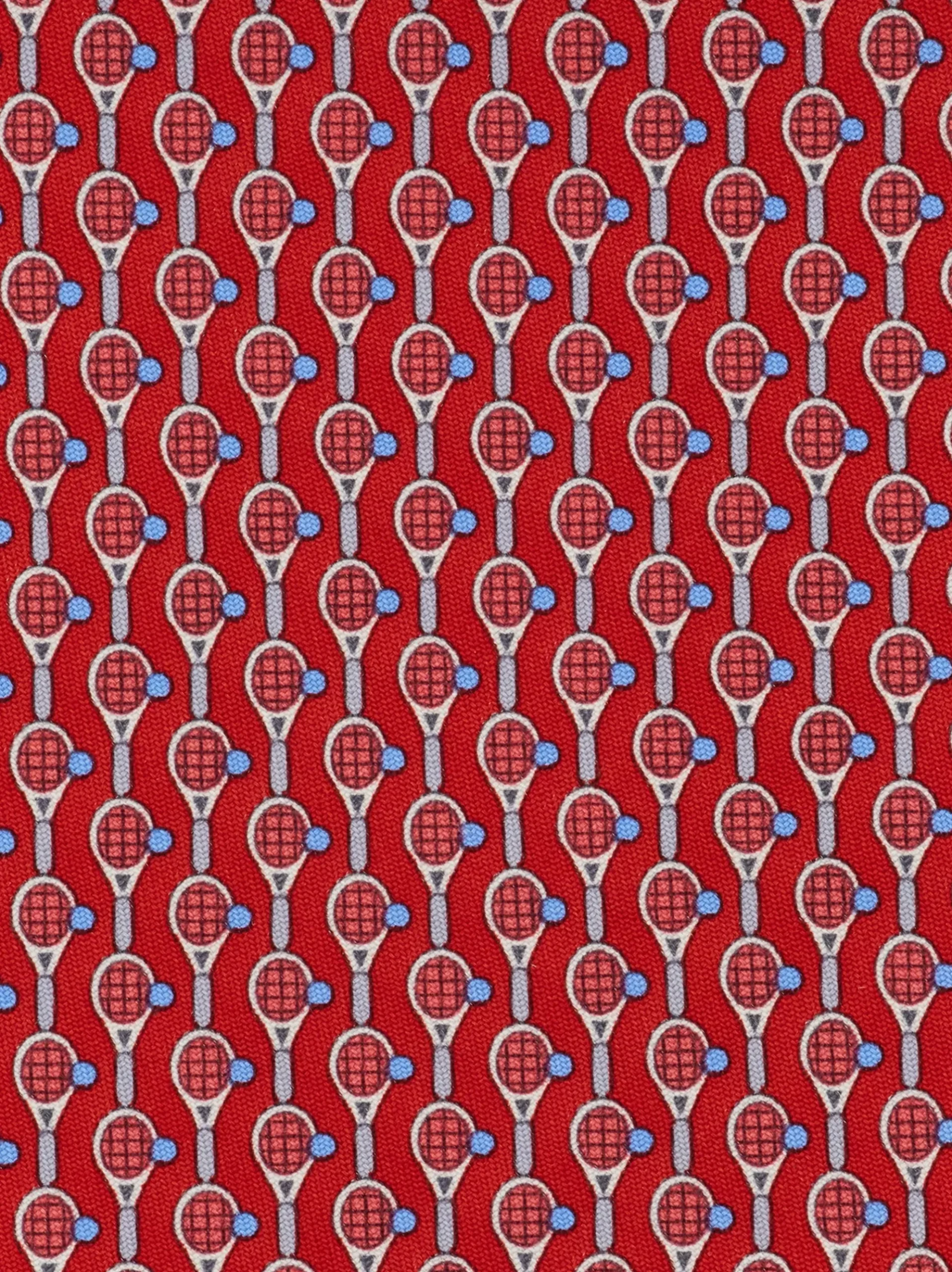 Tennis print silk tie - Men