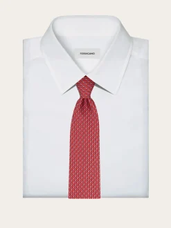Tennis print silk tie - Men