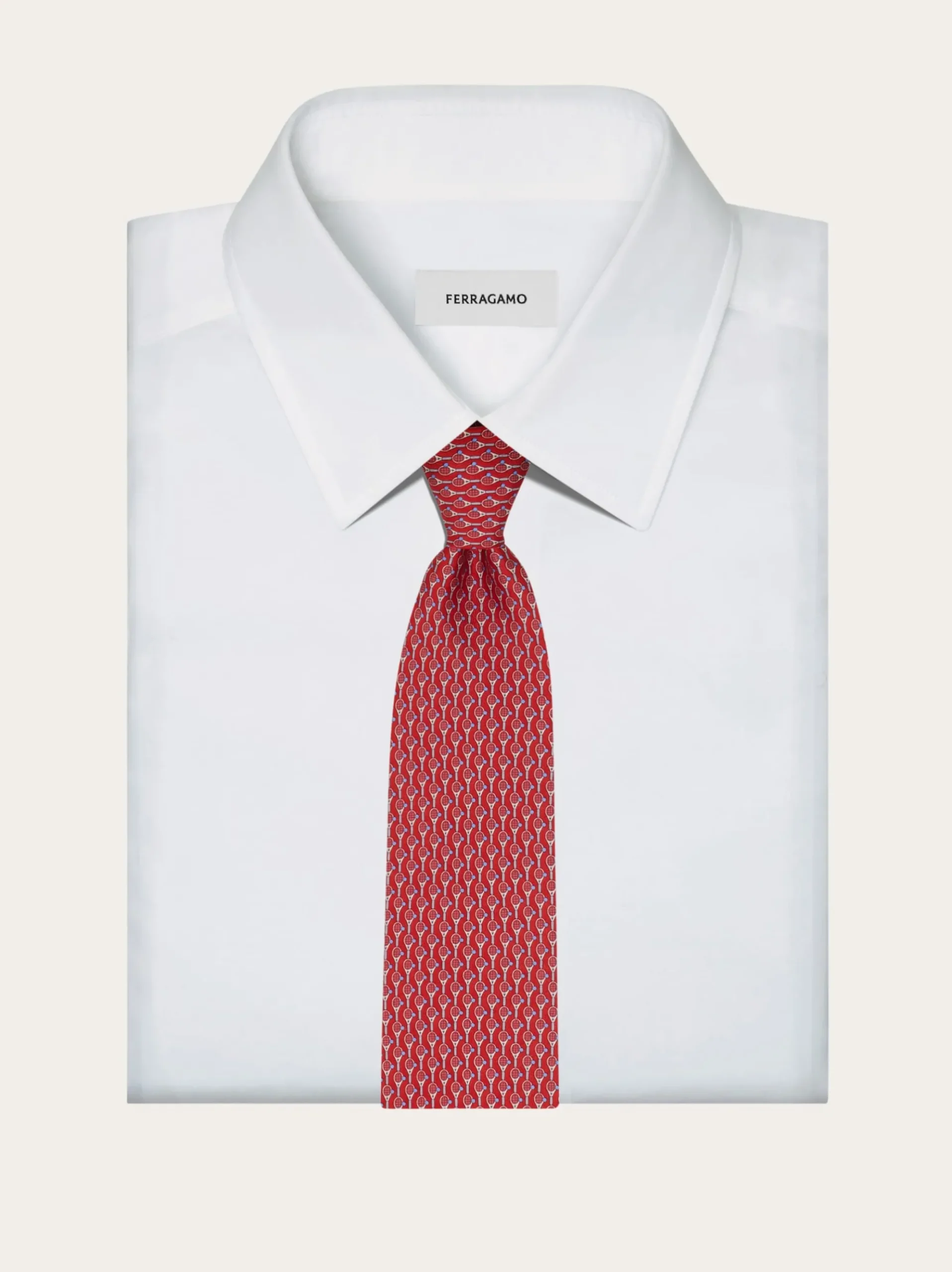 Tennis print silk tie - Men