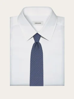 Tennis print silk tie - Men