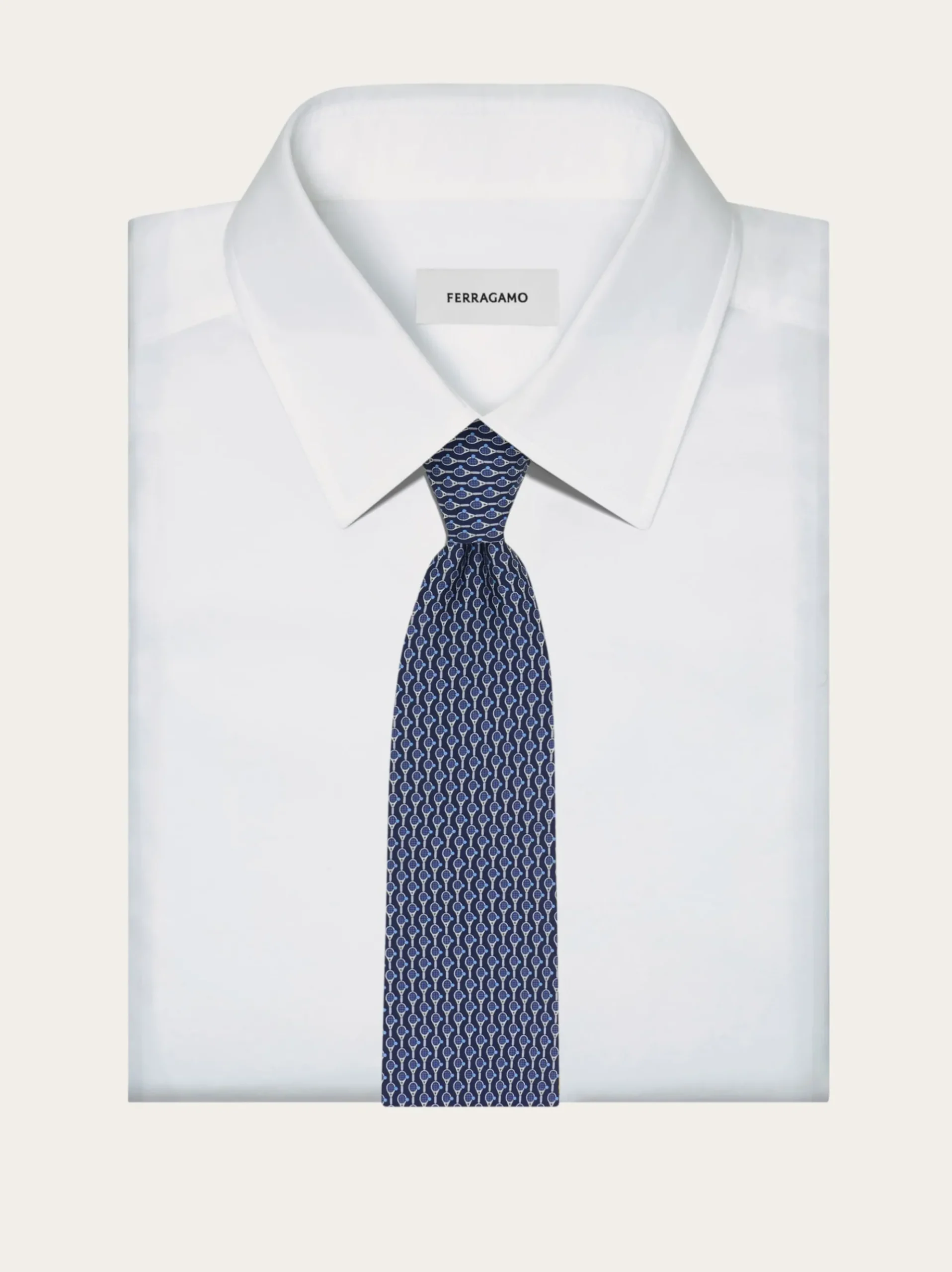 Tennis print silk tie - Men