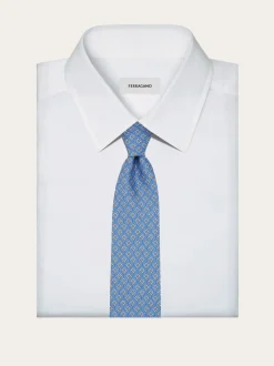 Tetris print silk tie - Men