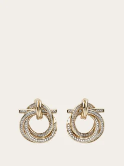 Twisted Gancini earrings with crystals - Women