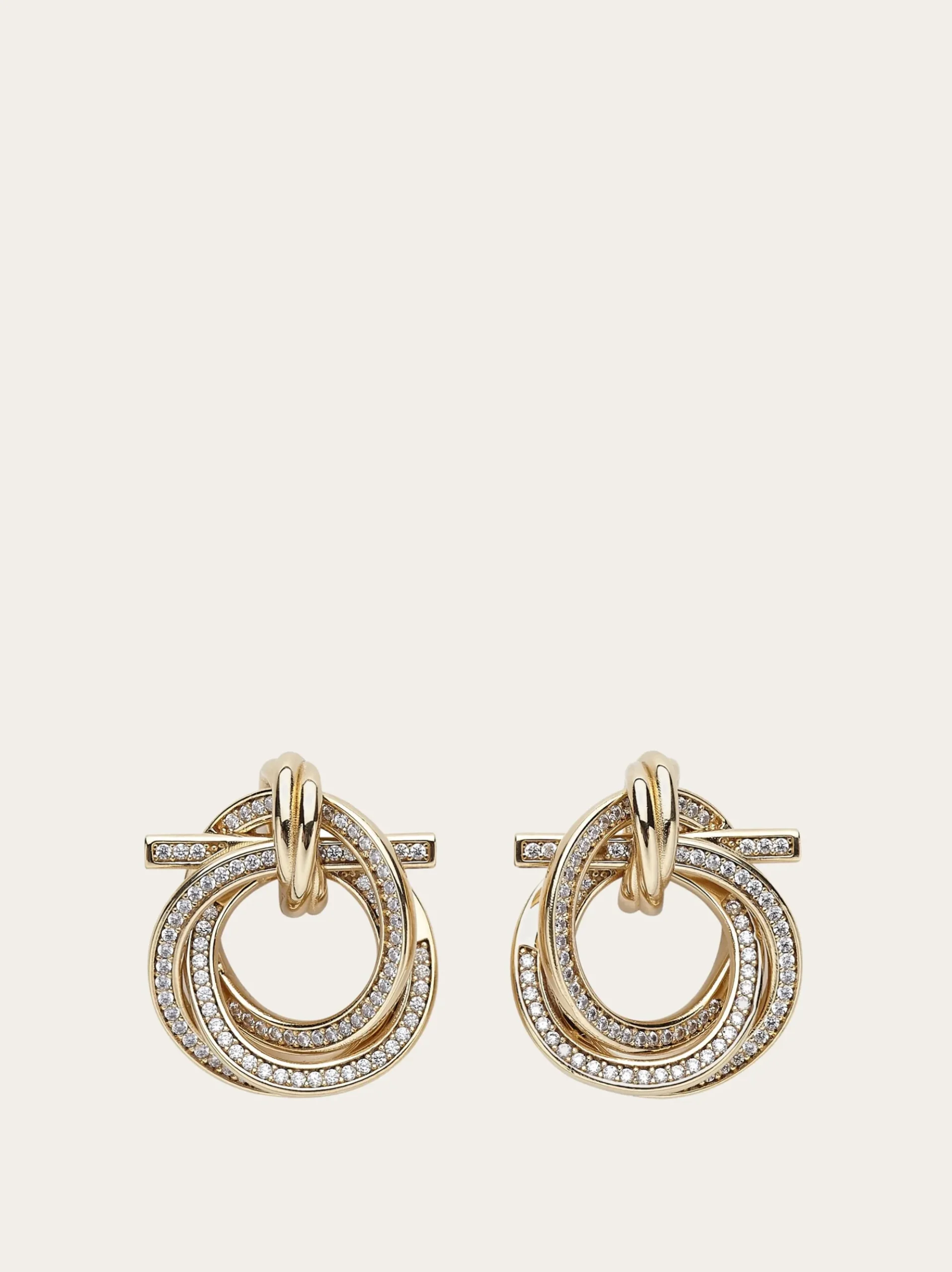 Twisted Gancini earrings with crystals - Women