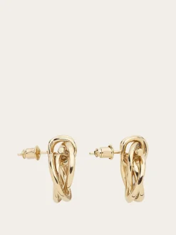 Twisted Gancini earrings with crystals - Women