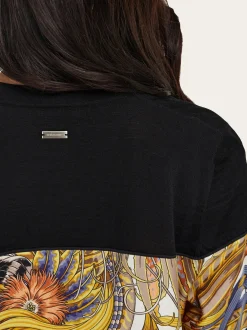 V-neck cardigan with Rooster print inserts - Women