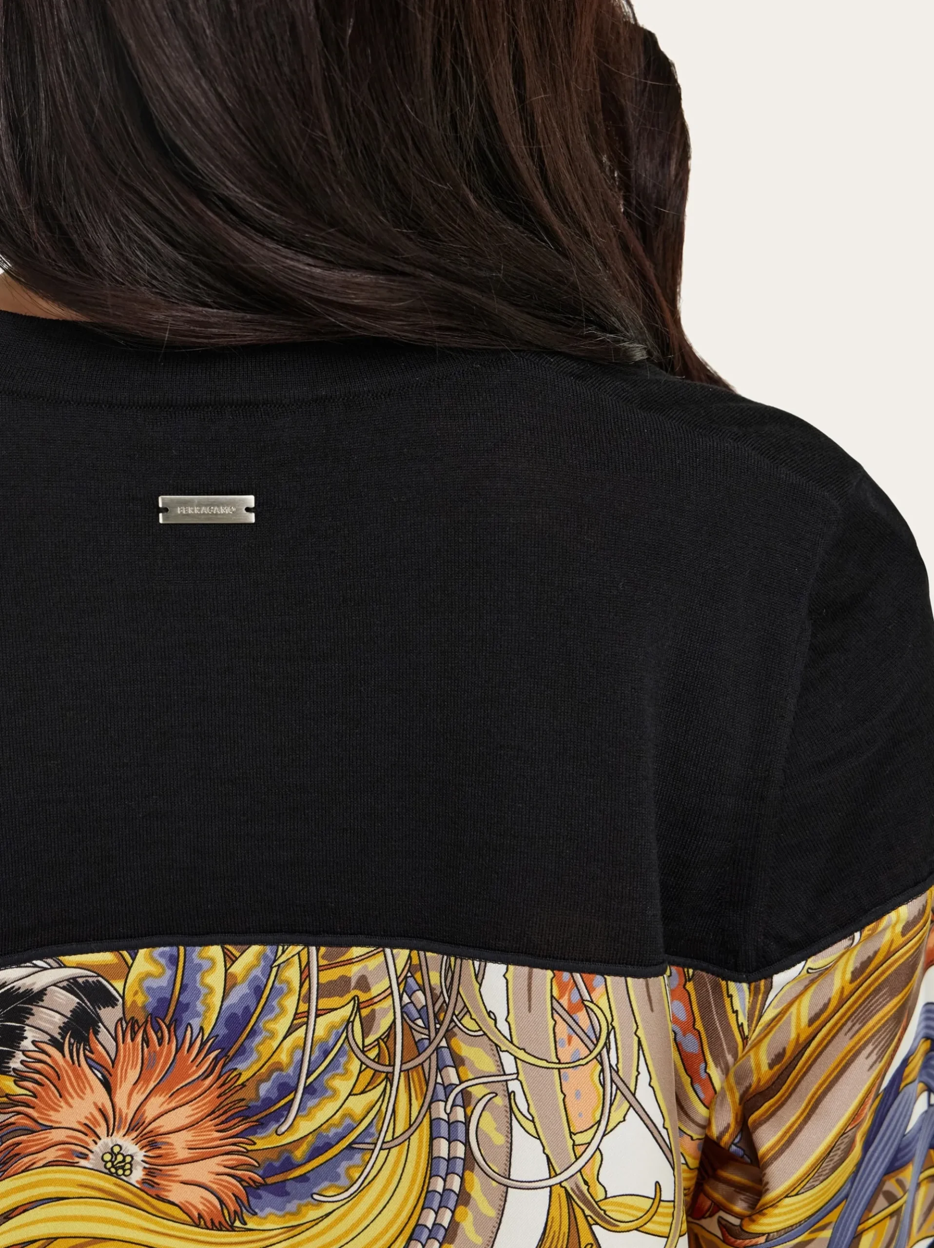 V-neck cardigan with Rooster print inserts - Women