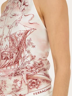 Voyage print foulard top - Women