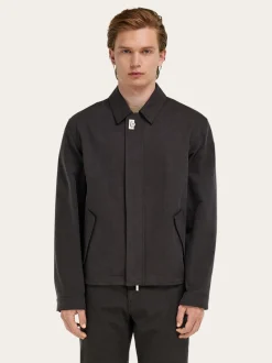 Washed canvas blouson - Men