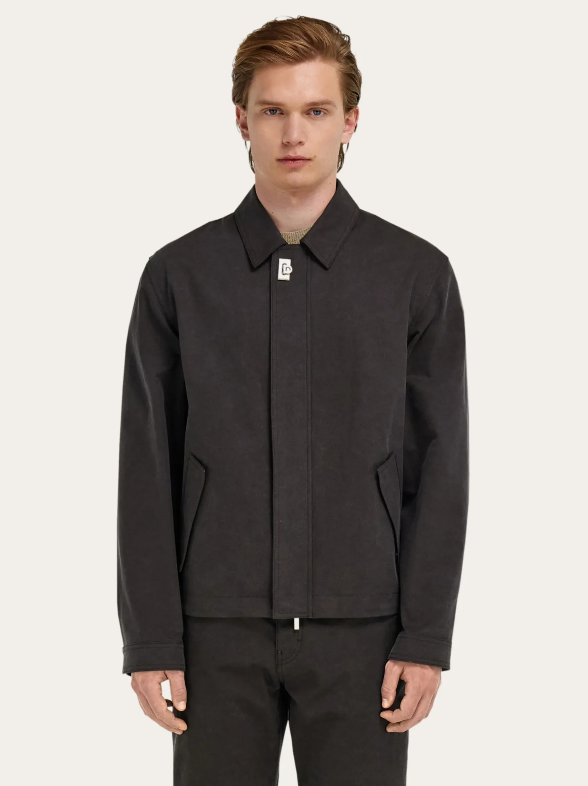 Washed canvas blouson - Men