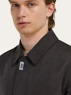 Washed canvas blouson - Men