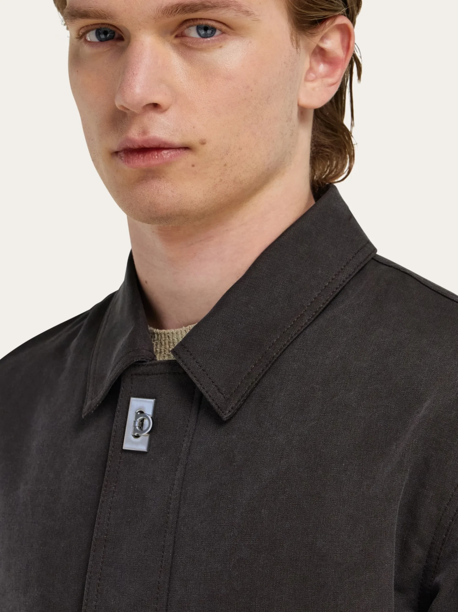 Washed canvas blouson - Men