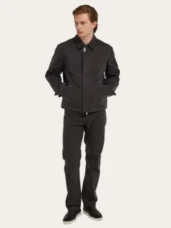 Washed canvas blouson - Men