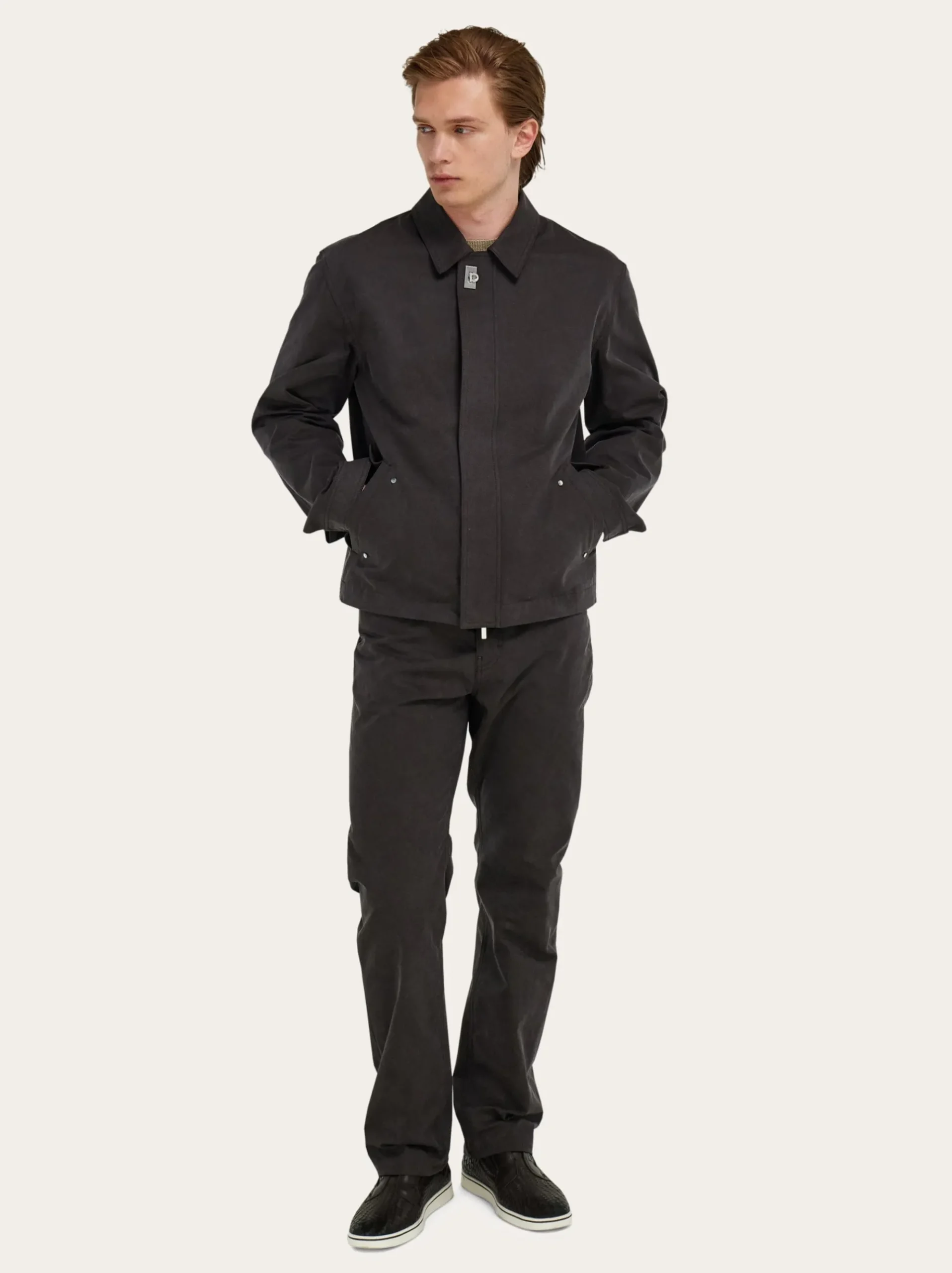 Washed canvas blouson - Men