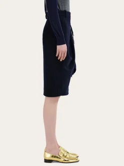 Wrap skirt with fringe detail - Women